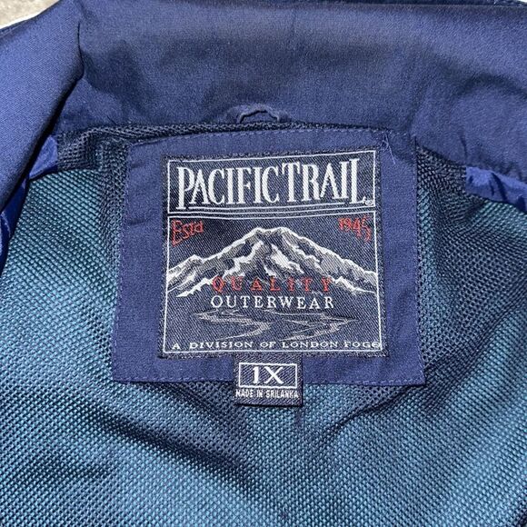 Pacific Trail 1X Green Navy Cotton Blend Canvas Material Rain Utility Jacket - Picture 13 of 16